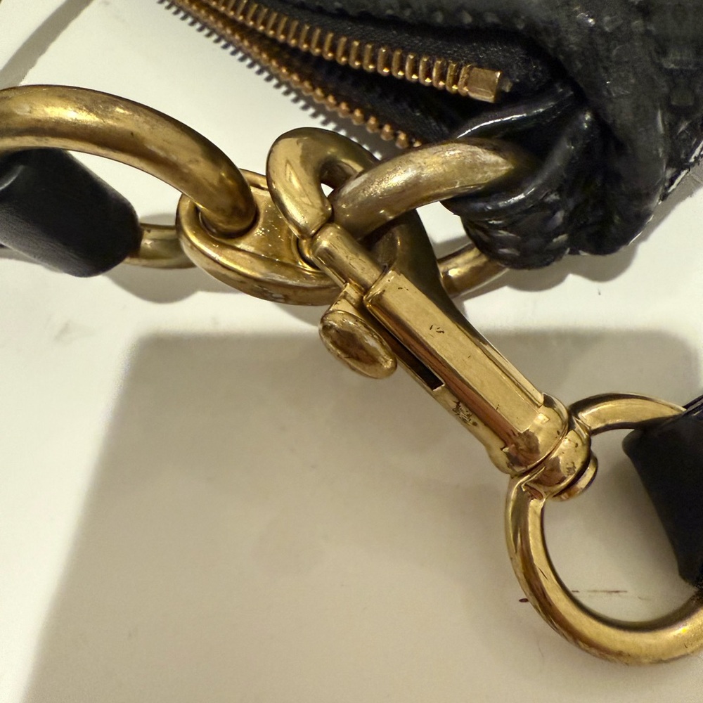 COACH Ashley Hippie Crossbody Satchel Black Leather and Snake Print Trim - Picture 10 of 11